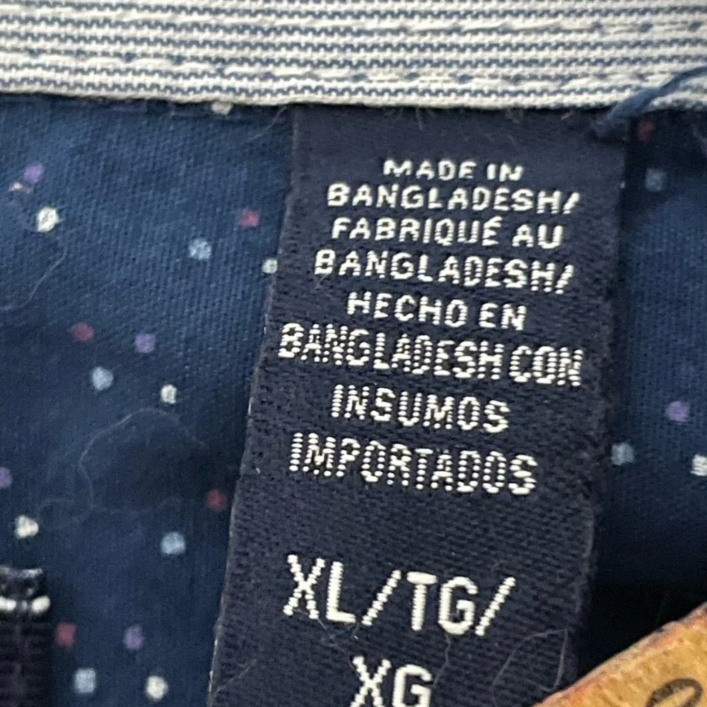 IZOD Premium Essentials Mens XL Dress Button Collar Blue with pastel dots shirt‎ - Picture 5 of 7